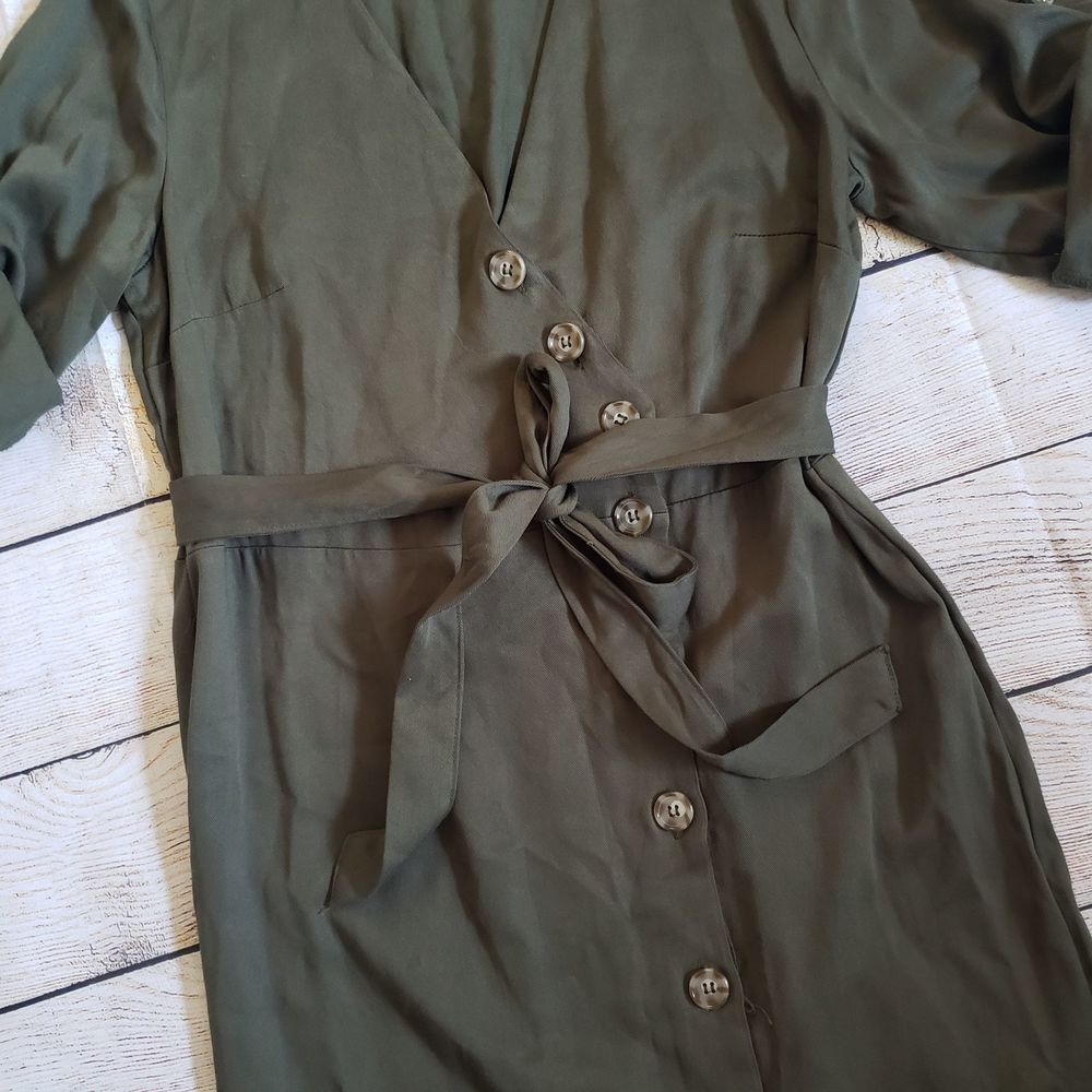 REBELLION terracotta button down midi dress M - Picture 2 of 12